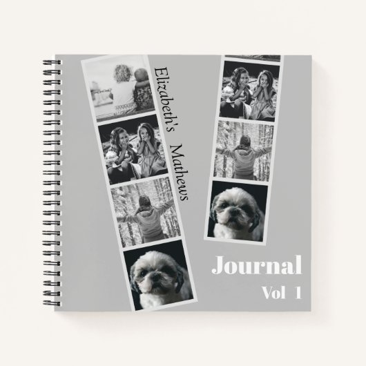 フォトコモダンラージュ(白黒)ノート ノートブック (正面)