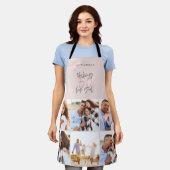 フォトコラガーリーージュピンク50モダン歳 エプロン (着用した状態)