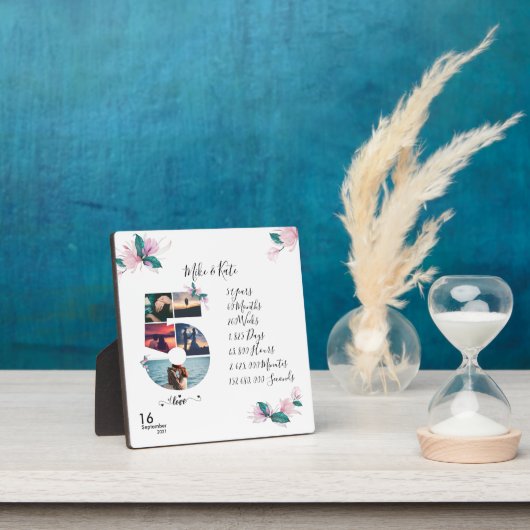 フォトコラパーソナライズされたージュラブカップル記念日 フォトプラーク (インサイチュ)