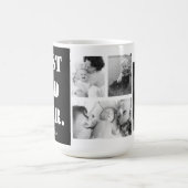 フォトコラパーソナライズされたージュ最高のパパ コーヒーマグカップ (中央)