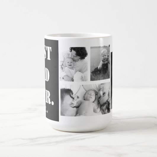 フォトコラパーソナライズされたージュ最高のパパ コーヒーマグカップ (中央)