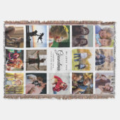 フォトコラモダンージュおばあちゃんナナファミリーインスタグラム スローブランケット (正面)