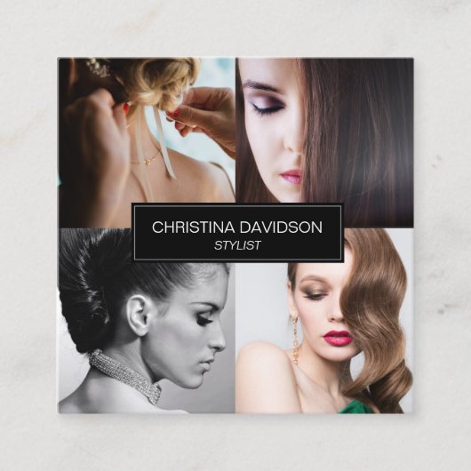 フォトコラモダンージュ:アーティストスタイルリスト スクエア名刺 (正面)