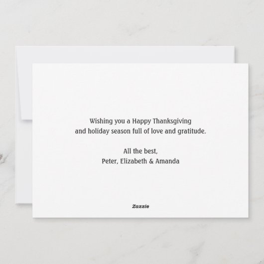 フォトコラージカボンプキンハッピー感謝祭カード シーズンカード (裏面)