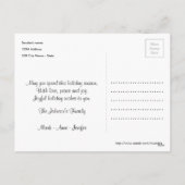 フォトコラージクリスマスの雪パーソナライズされた片 シーズンポストカード (裏面)