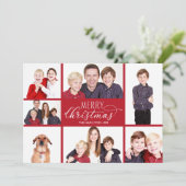 フォトコラージクリスマスカード7枚フォトシックなスクリプト 招待状 (スタンド正面)