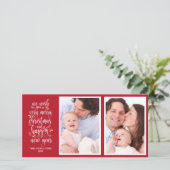 フォトコラージクリスマスカード – 2枚の縦写真 シーズンカード (スタンド正面)