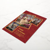 フォトコラージクリスマスカー実在ド金箔 箔招待状 (回転した状態)