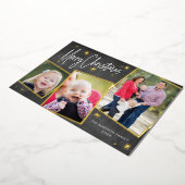 フォトコラージクリスマスゴールドフォイルホリデーカード 箔シーズンカード (回転した状態)