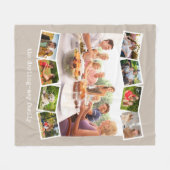 フォトコラージグザグフォトストリップニュートラルキノコ フリースブランケット (正面(横))