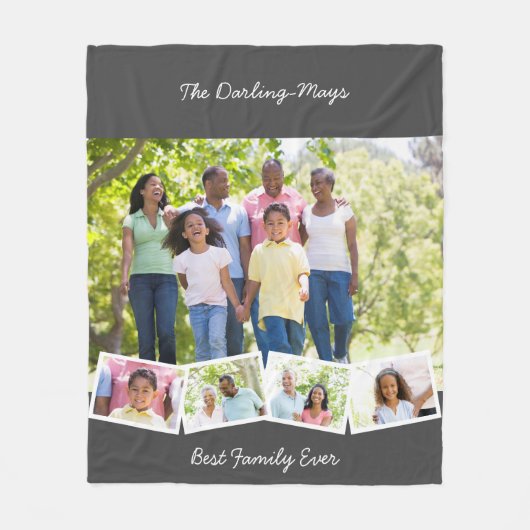 フォトコラージグザグフォトストリップファ最高のミリエバー フリースブランケット (正面)