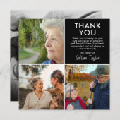 フォトコラージグリッド葬儀悔やみや弔慰サンキューカード サンキューカード (正面/裏面)