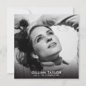 フォトコラージグリッド葬儀悔やみや弔慰サンキューカード サンキューカード (裏面)