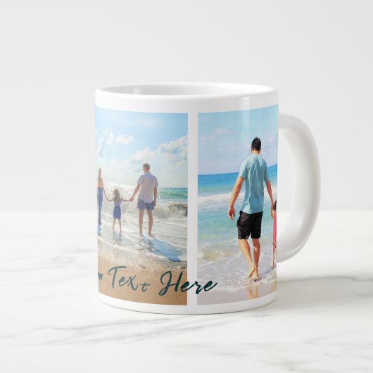 フォトコラージコーヒーマグとカスタム文字 ジャンボコーヒーマグカップ (正面右)