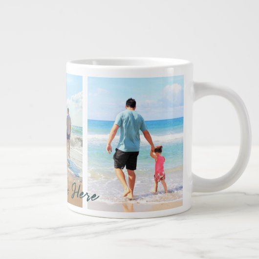 フォトコラージコーヒーマグとカスタム文字 ジャンボコーヒーマグカップ (右)