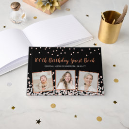 フォトコラージシルバーバラ金ゴールド100誕生日 ゲストブック