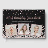フォトコラージシルバーバラ金ゴールド100誕生日 ゲストブック (正面)