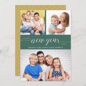 フォトコラージスクリプトハッピーニューイヤー シーズンカード (正面/裏面)