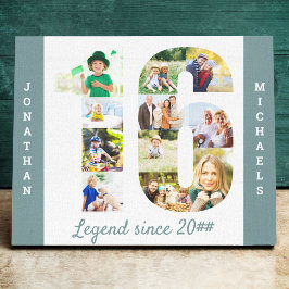 フォトコラージセット番号16ティール（緑がかった色）白カスタム色 キャンバスプリント