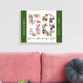 フォトコラージセット番号50緑の白カスタム色 キャンバスプリント (インサイチュ (リビング))