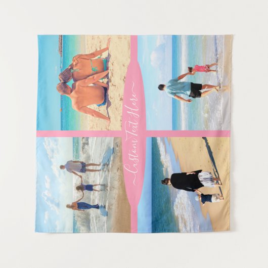 フォトコラージタペティとカスタム文字 タペストリー (正面)