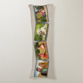 フォトコラージニュートラルパーソナライズされたキノコ4 ボディピロー (正面縦)