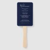 フォトコラージネイビーブルー結婚式 プログラム ハンドファン (裏面)