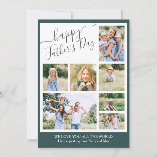 フォトコラージハッピーファーザーズデイ7写真 シーズンカード (正面)