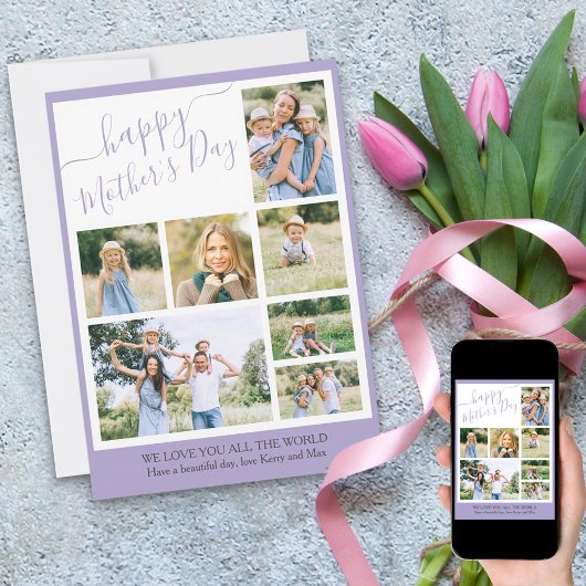 フォトコラージハッピーマザーズデイ7写真 シーズンカード