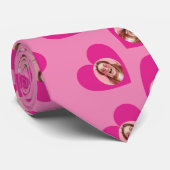 フォトコラージバレンタインデーハートピンク ネクタイ (ロール)