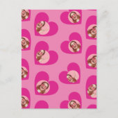 フォトコラージバレンタインデーハートピンク ポストカード (正面)