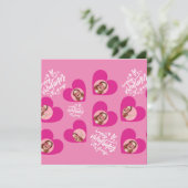 フォトコラージバレンタインデー熱いピンクパーティー 招待状 (スタンド正面)