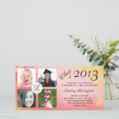 フォトコラージピンクガール卒業発表 案内状 (スタンド正面)