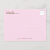 フォトコラージピンクベビー誕生のお知らせ 案内ポストカード (裏面)