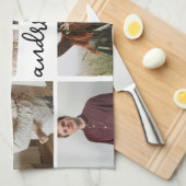 フォトコラージファミリーキッチンタオル キッチンタオル (四つ折り)