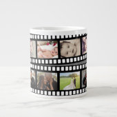 フォトコラージフィルムストリップパーソナライズされたDIYカスタム ジャンボコーヒーマグカップ (正面)