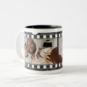フォトコラージフィルムストリップパーソナライズされたDIYカスタム ツートーンマグカップ (正面左)