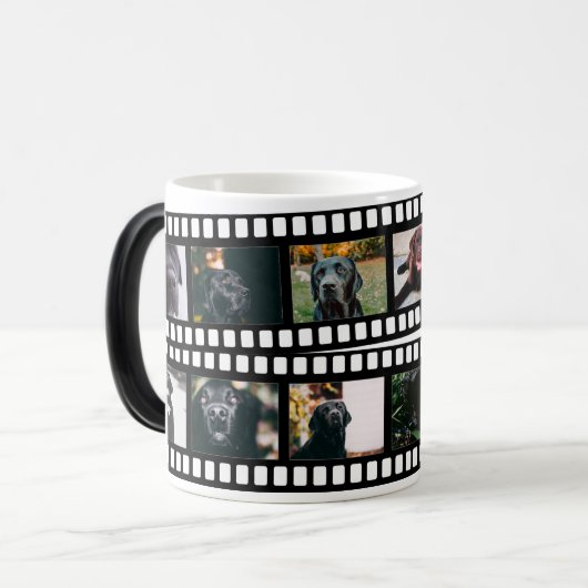 フォトコラージフィルムストリップパーソナライズされたDIYカスタム モーフィングマグカップ (正面左)