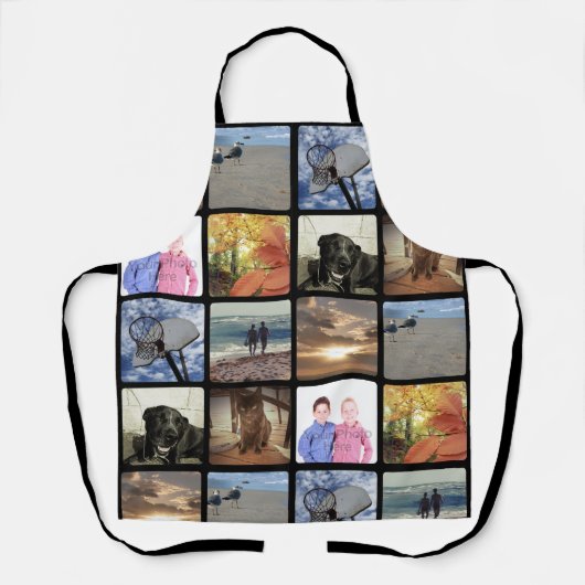 フォトコラージフルカラー記念ギフト8枚 エプロン (正面)