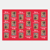 フォトコラージフレームドッグズファミリークリスマス ラッピングペーパーシート (正面3)