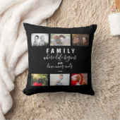 フォトコラージブラックスクリプトファミリーキープサケことわざ クッション (ブランケット)
