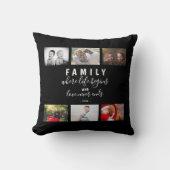 フォトコラージブラックスクリプトファミリーキープサケことわざ クッション (正面)