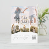 フォトコラージホワイトプリントまたは結婚デジタルインビ 招待状 (スタンド正面)