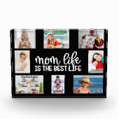 フォトコラージマザーズパーソナライズされたデイギフトブラック フォトブロック (正面)