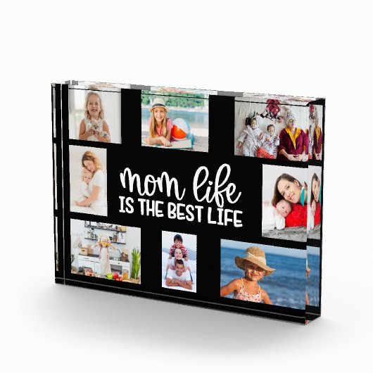 フォトコラージマザーズパーソナライズされたデイギフトブラック フォトブロック (右)