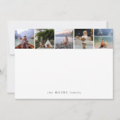 フォトコラージミニマリストのクリーンシンプル白 ノートカード (正面)