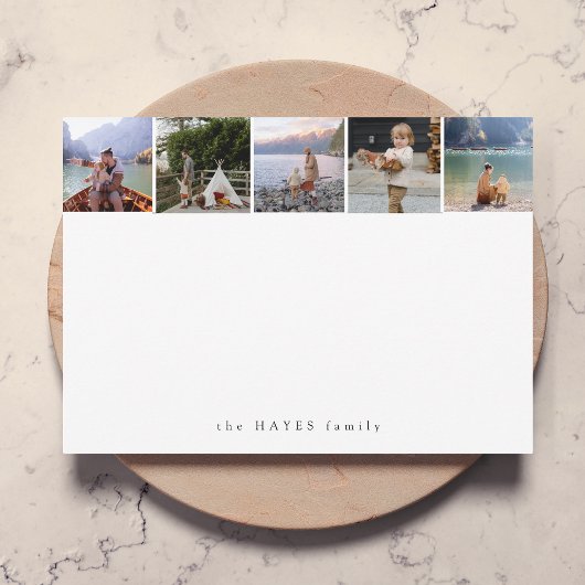 フォトコラージミニマリストのクリーンシンプル白 ノートカード