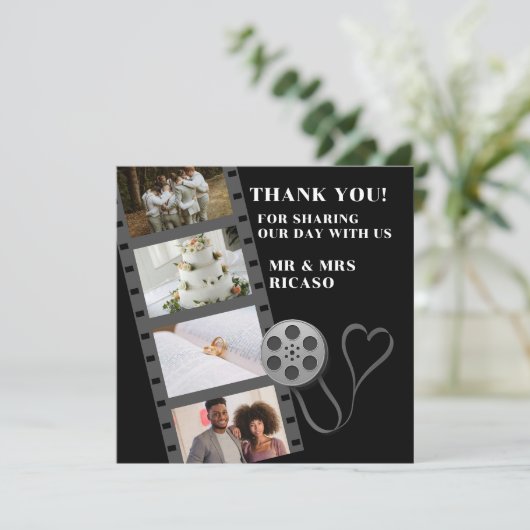 フォトコラージムービーストリップサンキューカード セーブザデート (スタンド正面)