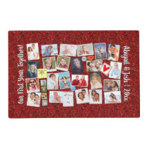 フォトコラージメモリーズ記念日レッドグリッター