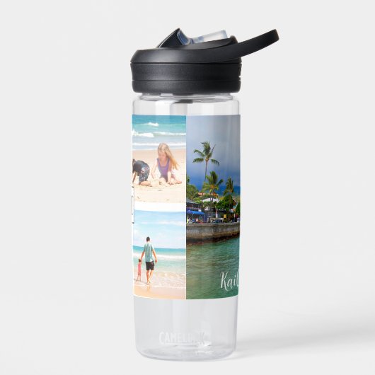 フォトコラージモノグラムカイルアコナハワイ ウォーターボトル (左面)